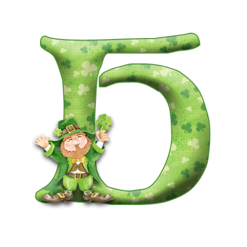 Transparent Ireland Alphabet Letter Green Grass for St Patricks Day