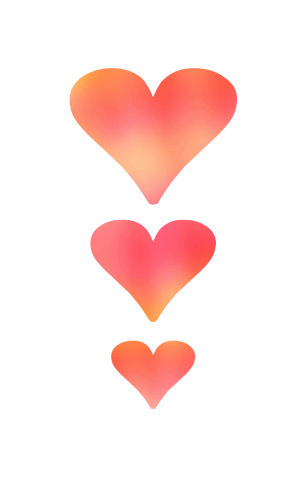 Transparent Heart M095 Orange for Valentines Day