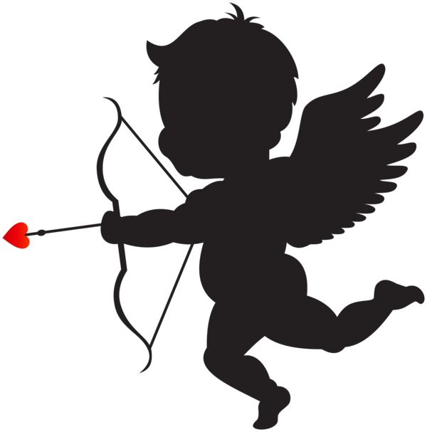 Transparent Cupid And Psyche Venus Cupid Joint Silhouette for Valentines Day