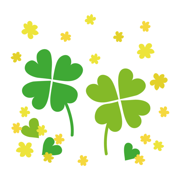 Transparent Fourleaf Clover Shamrock Line Blog Leaf Green for St Patricks Day