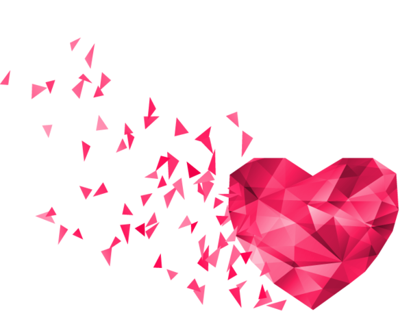 Transparent Valentines Day Pink Heart for Valentines Day