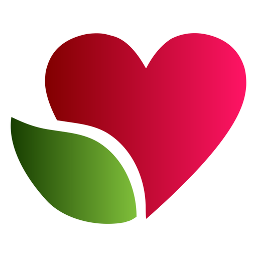 Transparent Heart Logo Leaf Love for Valentines Day