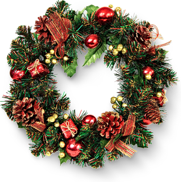 Transparent Santa Claus Christmas Wreath Evergreen Pine Family for Christmas