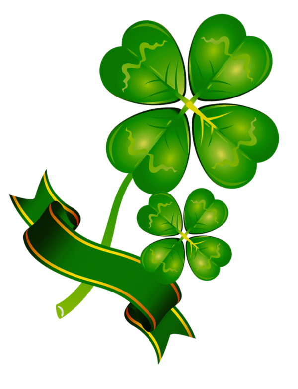 Transparent Clover Happiness Fourleaf Clover Plant Flora for St Patricks Day