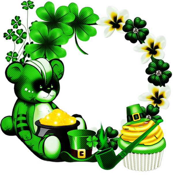 Transparent Food Tree Green Clover for St Patricks Day