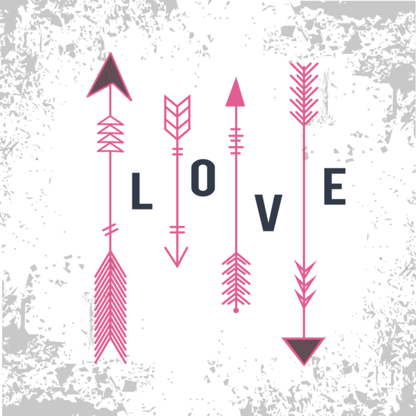Transparent Arrow Love Blue Pink Triangle for Valentines Day