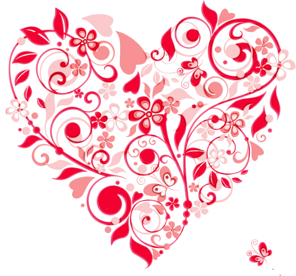 Transparent Heart Red Text for Valentines Day