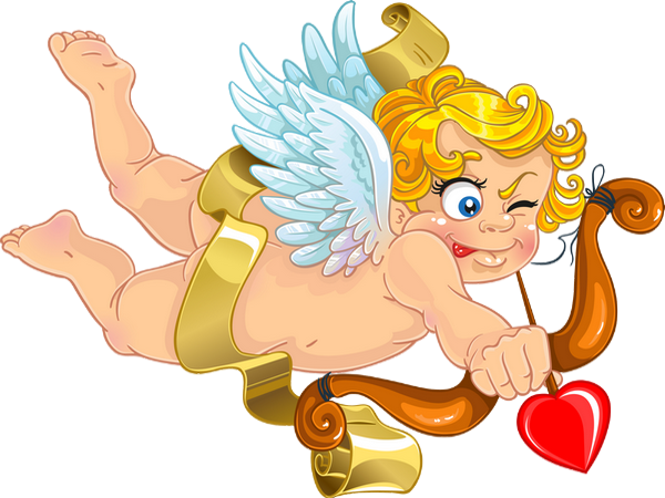 Transparent Cupid Love Drawing Cartoon Muscle for Valentines Day