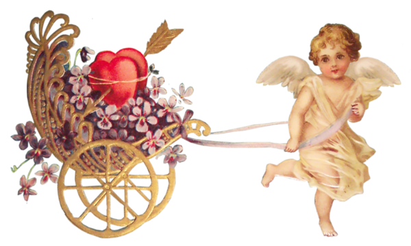 Transparent Cherub Cupid Angel Chariot for Valentines Day