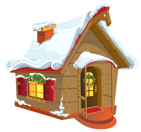 Transparent Gingerbread House Santa Claus Christmas Home House for Christmas