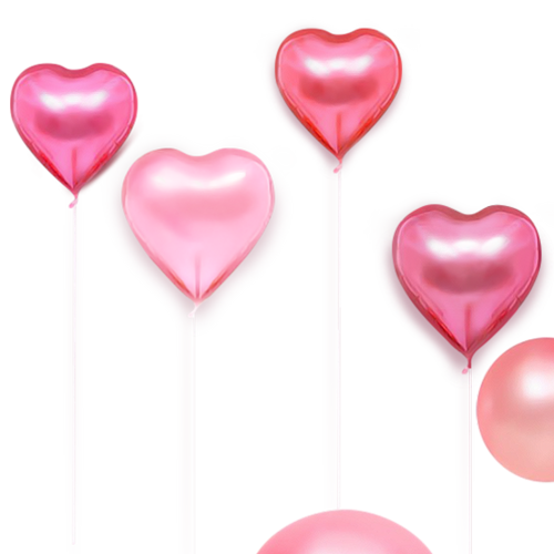 Transparent Banner Web Banner Poster Pink Heart for Valentines Day