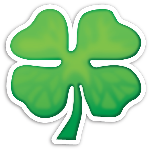 Transparent Emoji Sticker Sign Plant Leaf for St Patricks Day