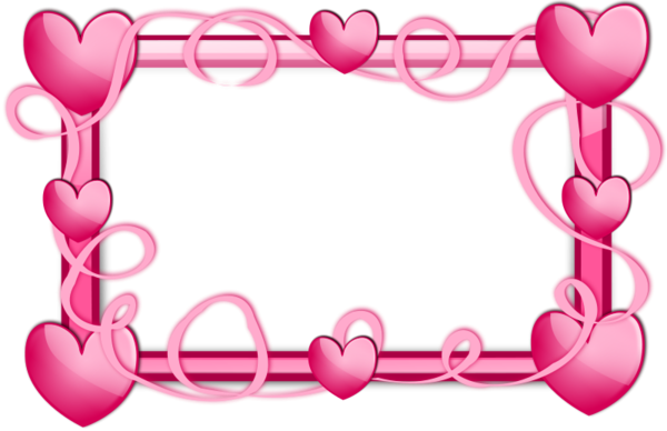 Transparent Heart Free Picture Frame Pink for Valentines Day