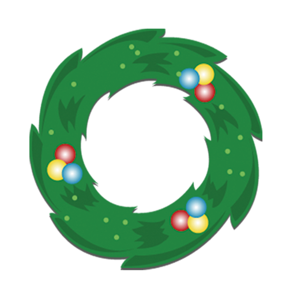 Transparent Christmas Wreath Garland Circle Green for Christmas