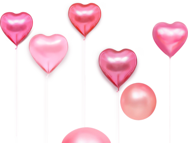 Transparent Banner Valentines Day Balloon Pink Heart for Valentines Day