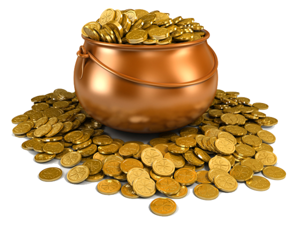 Transparent Gold Gold Coin Leprechaun Saving for St Patricks Day