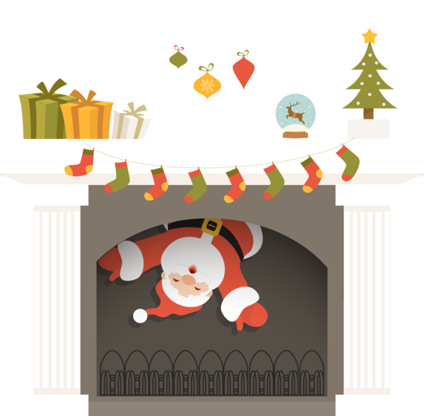 Transparent Santa Claus Fireplace Christmas Christmas Ornament Christmas Decoration for Christmas