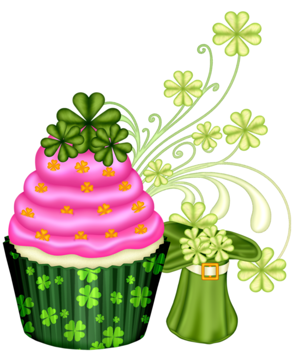 Transparent Cupcake Saint Patrick S Day Cake Plant Flower for St Patricks Day