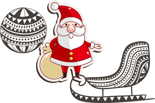 Transparent Santa Claus Christmas Drawing Holiday Christmas Ornament for Christmas