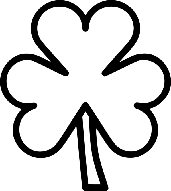 Transparent Rubber Stamping Shamrock Adobe Xd Symbol Line Art for St Patricks Day