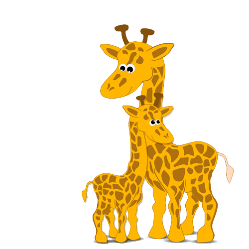 Transparent Mothers Day Poster Cartoon Giraffidae Wildlife for Mothers Day