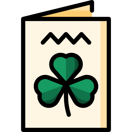 Transparent Greeting Culture Greeting Note Cards Leaf Symbol for St Patricks Day