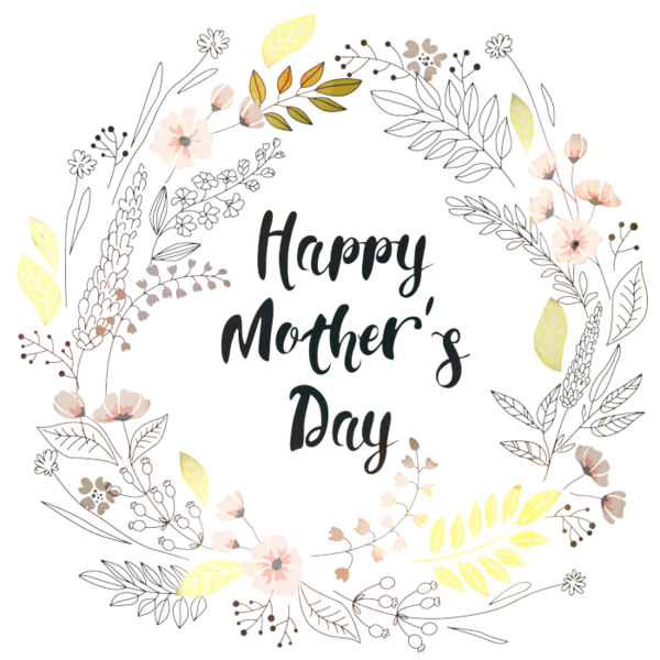 Transparent Floral Design Tshirt Mothers Day Text for Mothers Day