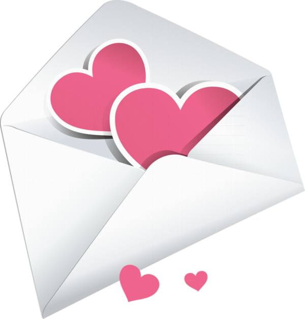 Transparent Valentines Day Envelope Paper Heart Pink for Valentines Day