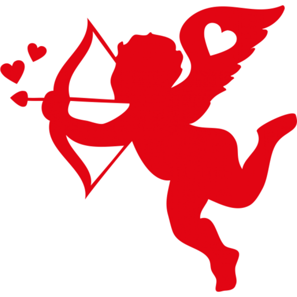 Transparent Cupid Silhouette Valentines Day Athletic Dance Move for Valentines Day
