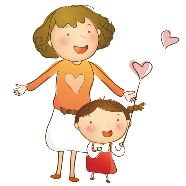 Transparent Family Love Cartoon Child for Mothers Day
