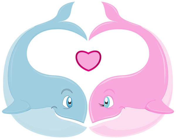 Transparent Whales Heart Valentines Day Pink Nose for Valentines Day