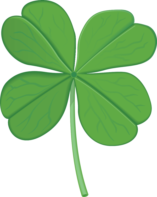 Transparent Luck Smiley Fourleaf Clover Plant Leaf for St Patricks Day