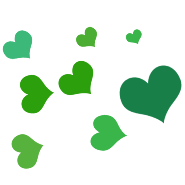 Transparent Leaf Green Heart for St Patricks Day