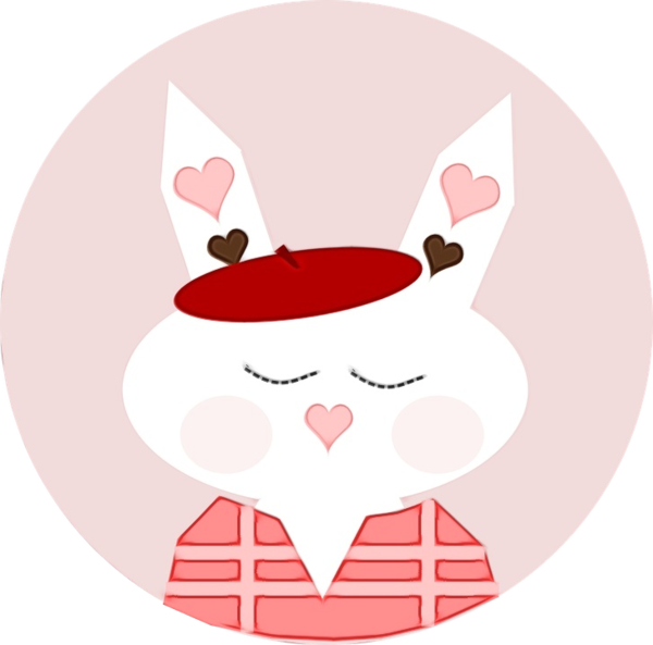 Transparent Rabbit Heart Drawing Cartoon Pink for Valentines Day