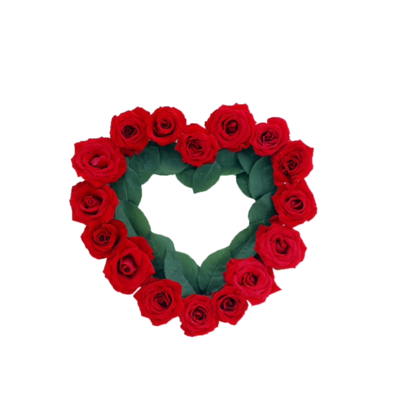 Transparent Flower Rose Wreath Heart for Valentines Day