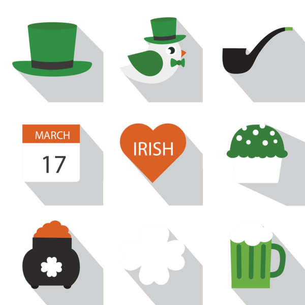 Transparent Ireland Saint Patricks Day Clover Technology Green for St Patricks Day