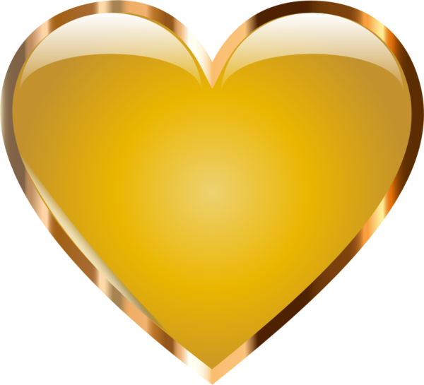 Transparent Gold Heart Drawing Love for Valentines Day