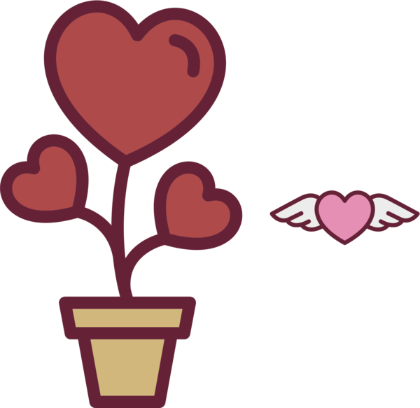 Transparent Flower Drawing Plot Heart Love for Valentines Day
