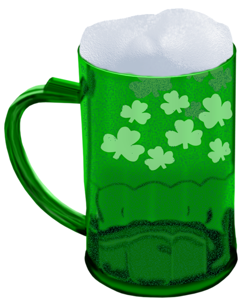 Transparent Beer 17 March Symbol Green Mug for St Patricks Day