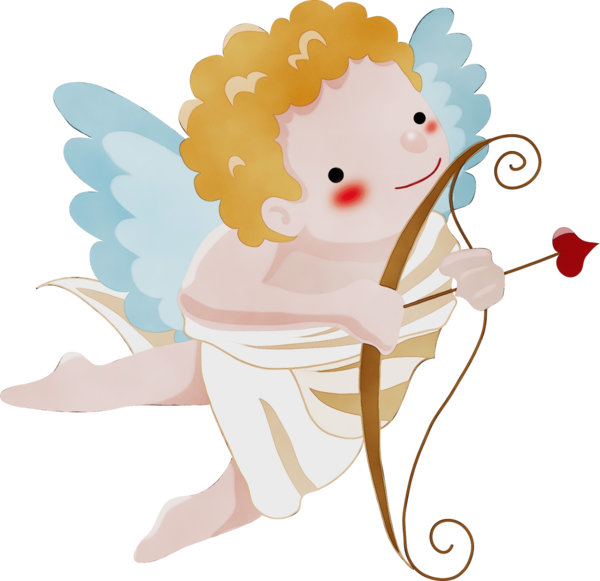 Transparent Angel Cartoon Cupid for Valentines Day