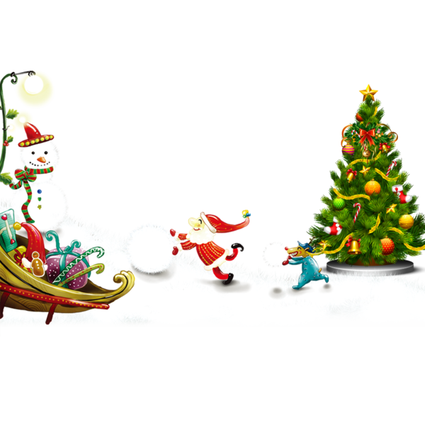 Transparent Rudolph Santa Claus Reindeer Fir Pine Family for Christmas