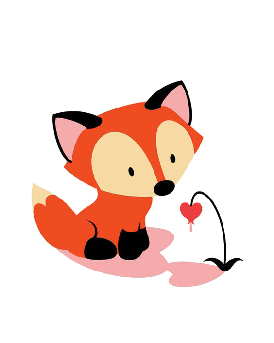 Transparent Red Fox Fox Valentines Day Whiskers for Valentines Day