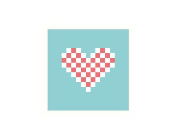 Transparent Pixel Red Heart Point for Valentines Day