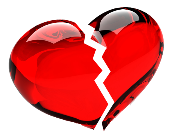 Transparent Love Broken Heart Heart for Valentines Day
