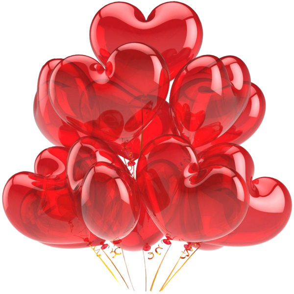 Transparent Balloon Heart Red Flower for Valentines Day