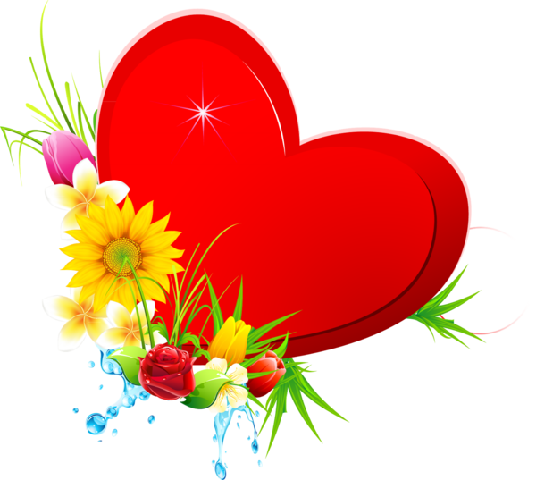 Transparent Flower Heart Color for Valentines Day