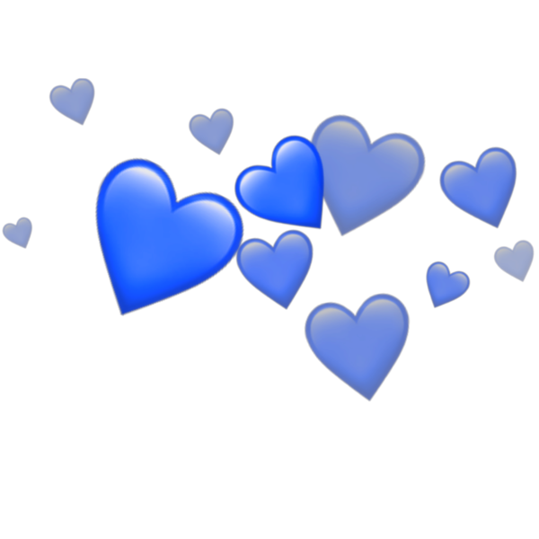 Transparent Heart Emoji Sticker Blue for Valentines Day