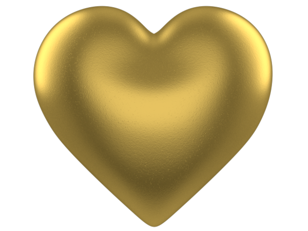Transparent Gold Heart Love for Valentines Day
