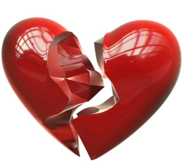 Transparent Broken Heart Heart Love for Valentines Day