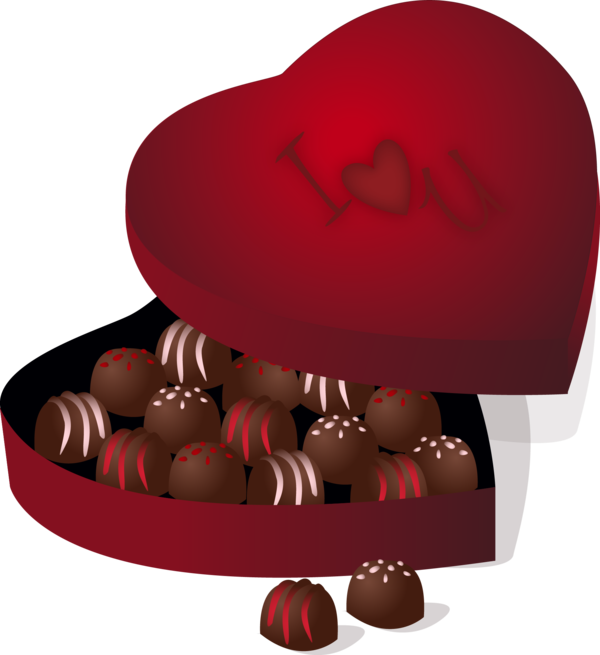 Transparent Chocolate Truffle Praline Chocolate Bar Bonbon Heart for Valentines Day